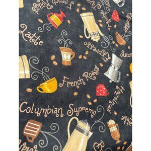 Bistro Coffee-Themed Cotton Fabric by Deb Strain for Moda Fabrics 19"x44" Black